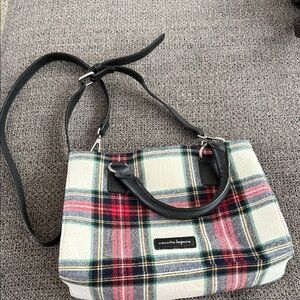 Nanette Lepore Tartan Shoulder Bag - Black, Red, and Cream